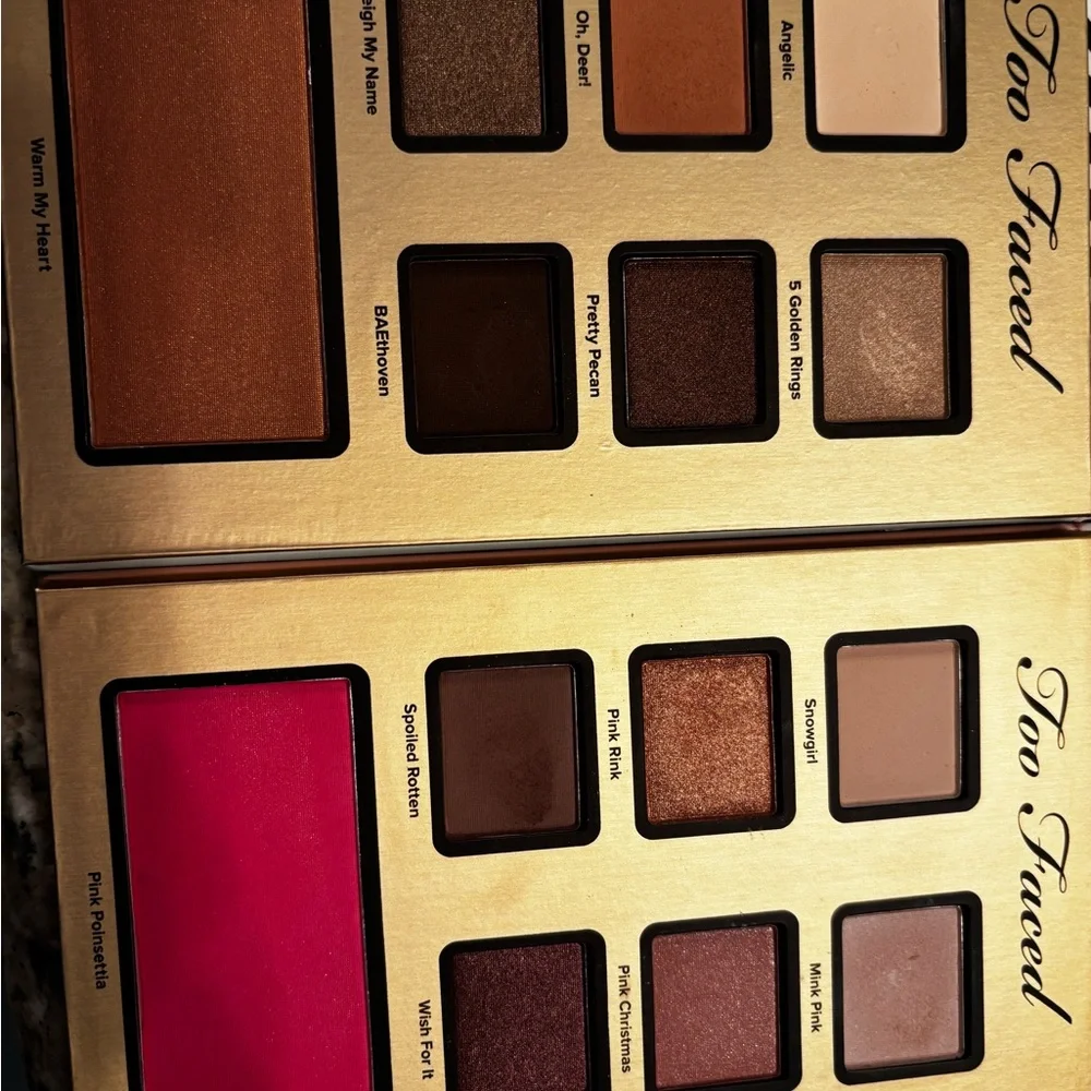 Too Faced Gold Makeup with eye shadow Best Year Ever 2018 Holiday Palette 2017
